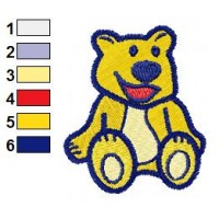 Yellow Teddy Bear Embroidery Design